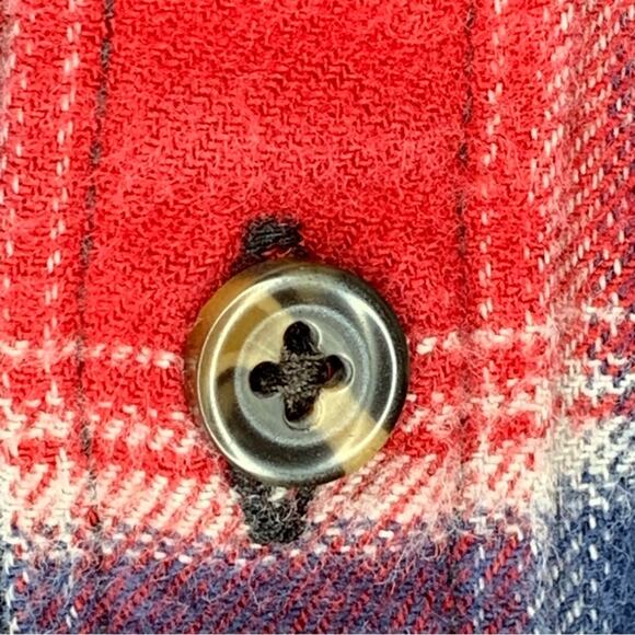 Vans Unisex Collared Long Sleeve Button Down Plaid Red and Blue Shirt Size - Picture 10 of 12